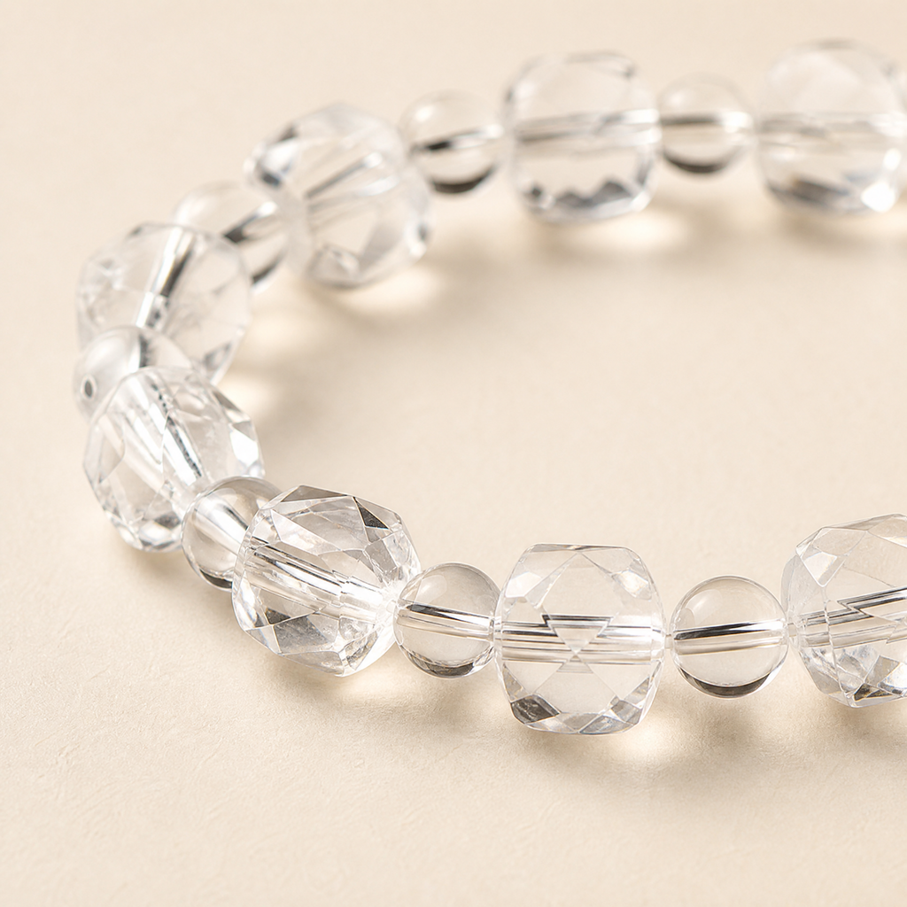 Clear Quartz Sugar Cube Bracelet