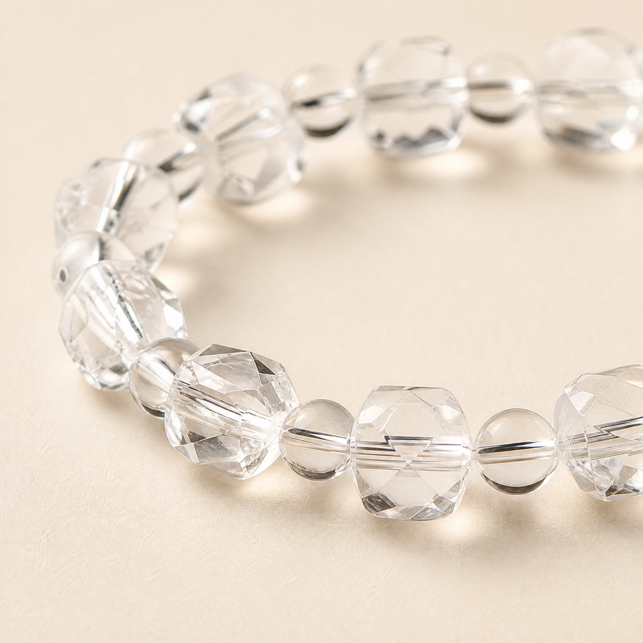 Clear Quartz Sugar Cube Bracelet