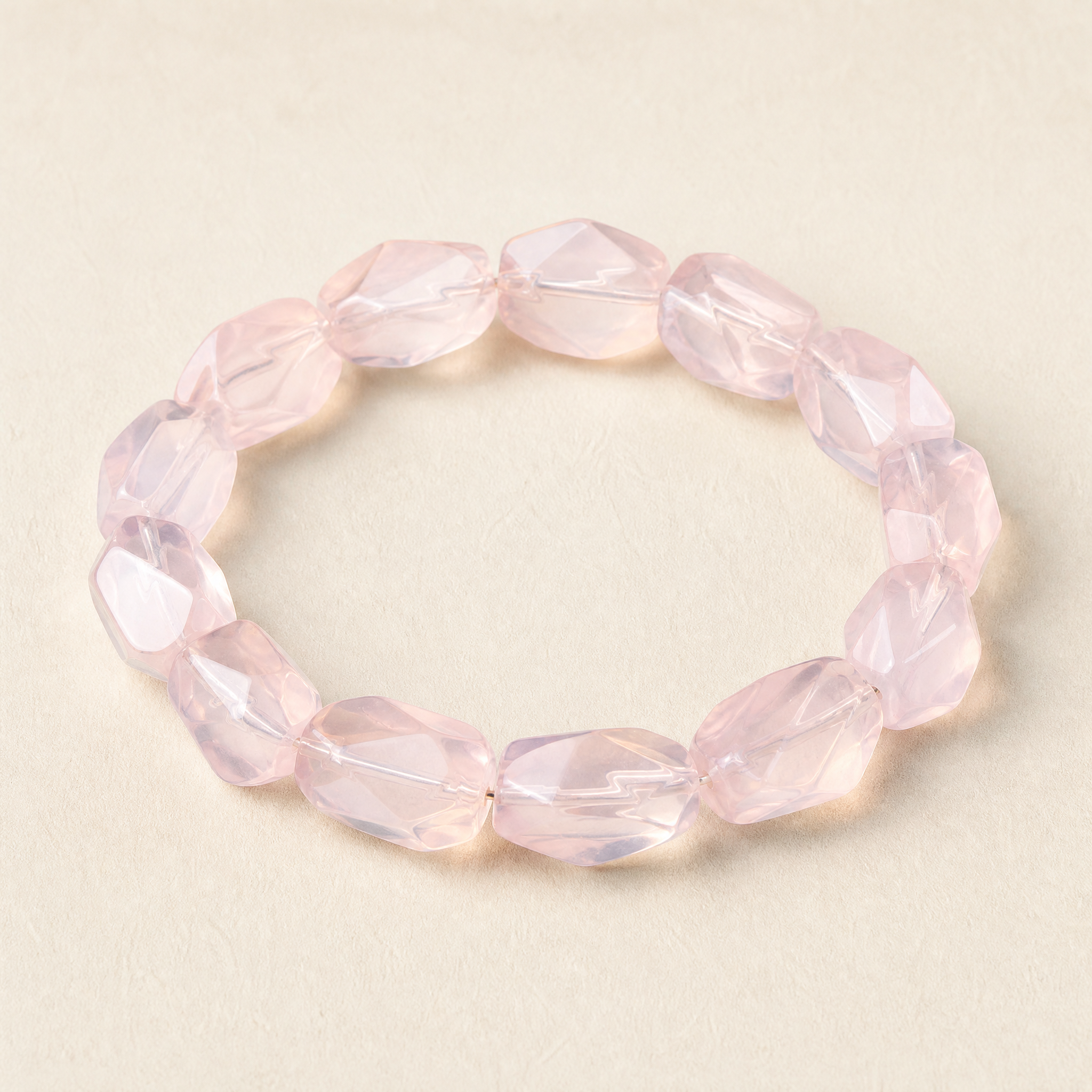 Freeform Rose Quartz Bracelet