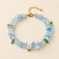 Aquamarine Floral Chip Bracelet