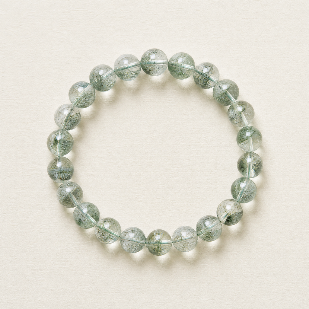Layered Green Phantom Quartz Bracelet