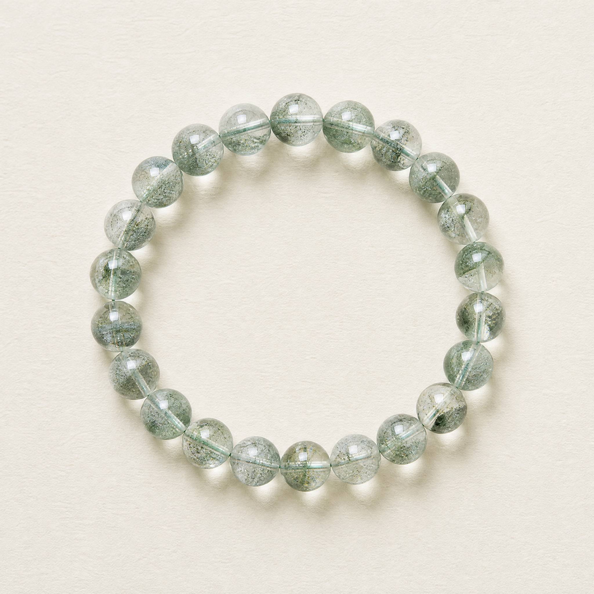 Layered Green Phantom Quartz Bracelet