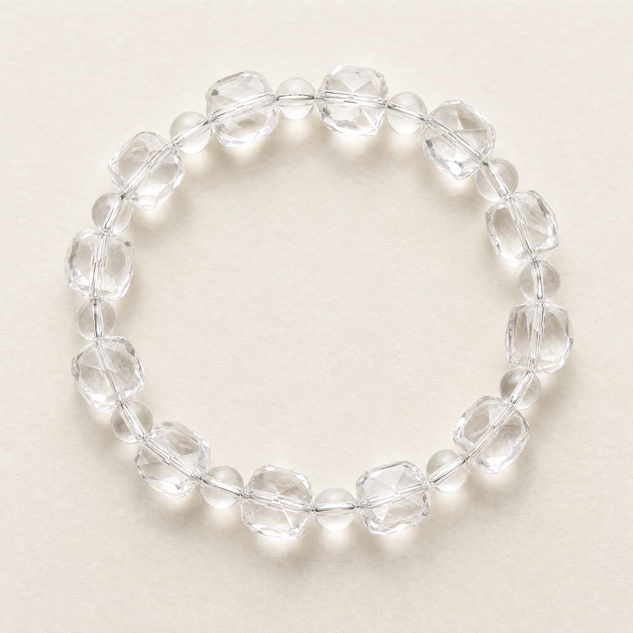 Clear Quartz Sugar Cube Bracelet